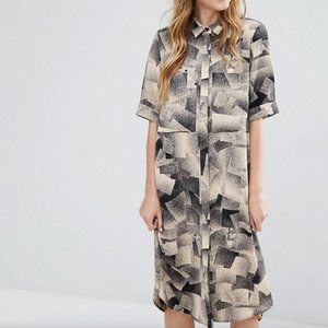 Monki Spray Paint Print Shirt Dress